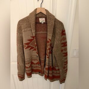 Lucky Brand Brown and Red Knit Sweater